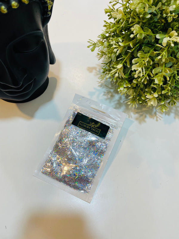 Holographic Strip Glitters : Silver