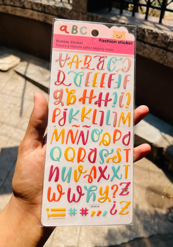 Bubble Alphabet Sticker