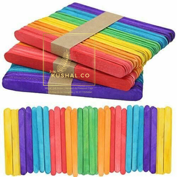 Multicoloured Ice cream sticks [Pack of 50]