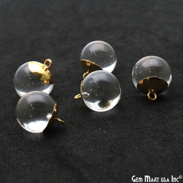 Glass balls with Gold Cap : 50 pc