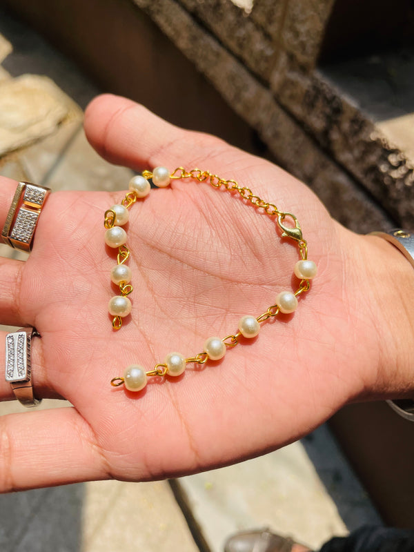 Rakhi/ Bracelet Chain : White [Pack of 5]
