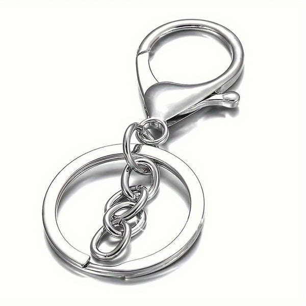 Silver Key Ring With Hook : Pack of 3