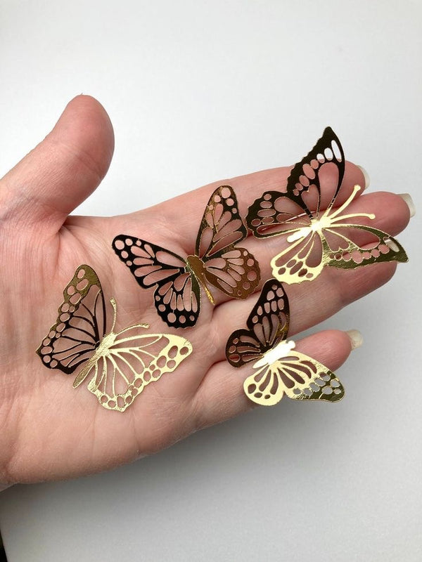 Gold Metal Butterflies [ Pack of 4]