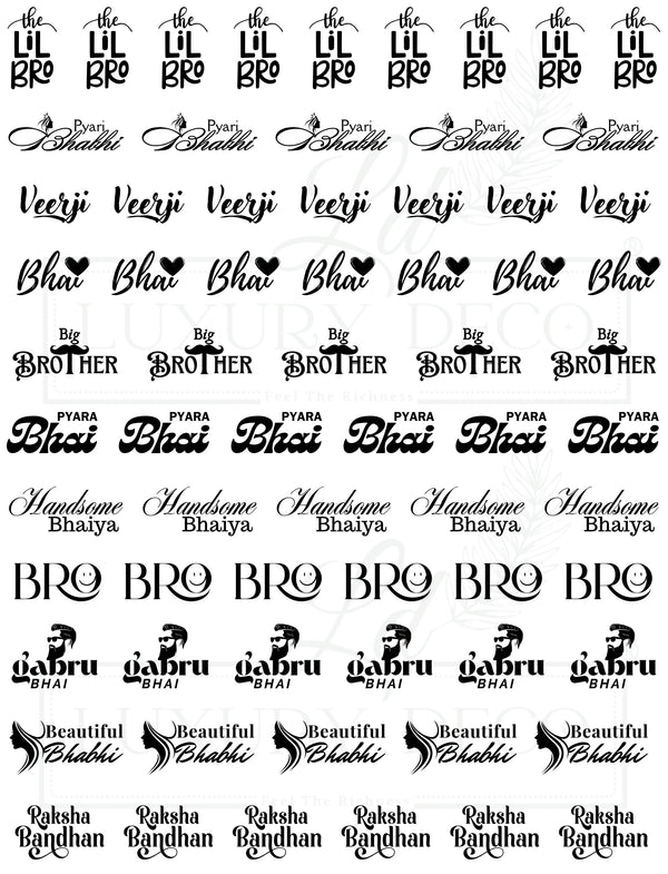 Rakhi Embossed Transparent Resin Sticker : A5 Size