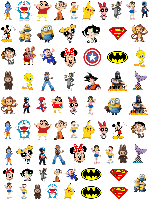 Cartoon Embossed Transparent Sticker : A5 Size