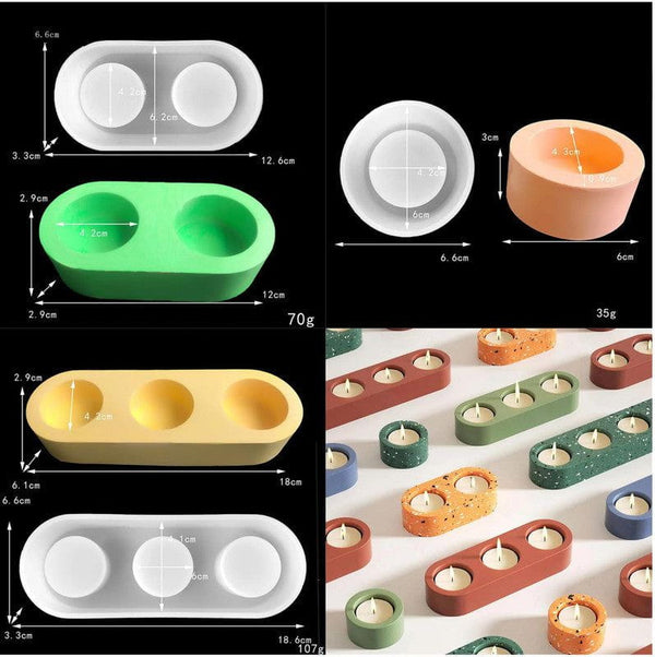 Round Tea light Holder Mould Set