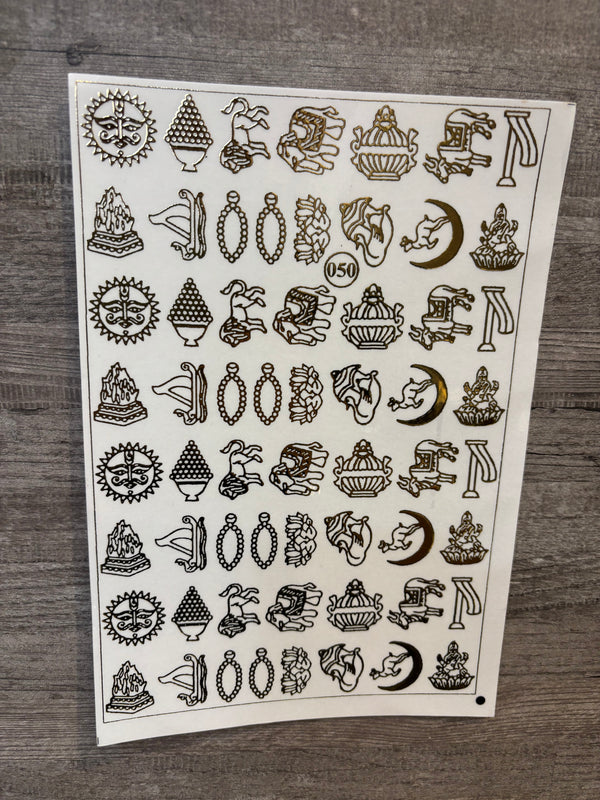 “14 Swapnas” Jain Gold Embossed Sticker A5