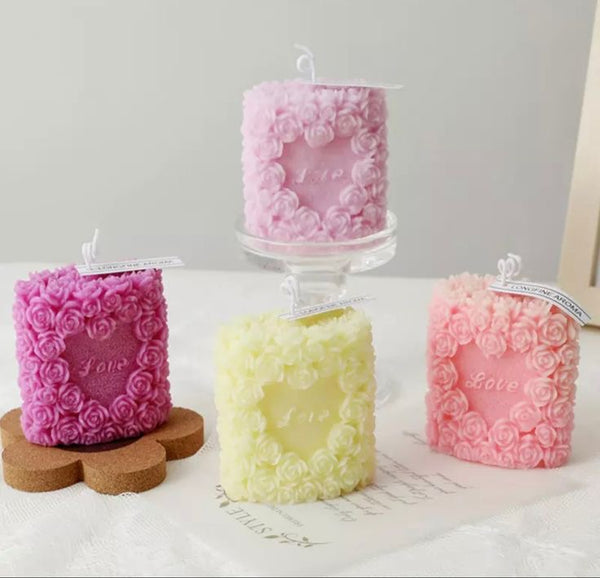 3D Love Rose candle mould