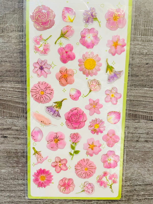 Resin 3D Flower Sticker : Pink