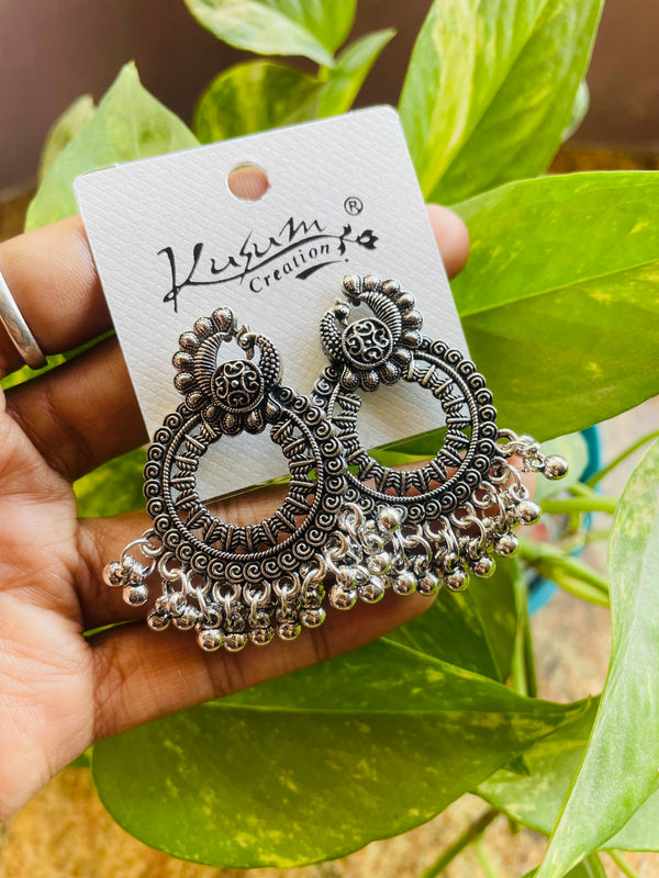 Oxidised Jhumka Bezel