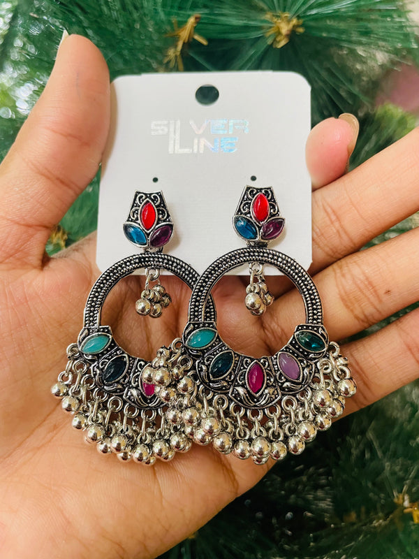 Oxidised Jhumka Bezel