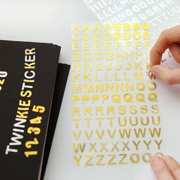 Metallic Sticker Alphabet : Gold