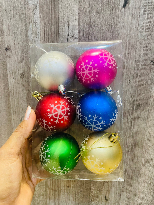 Multicolour Christmas Balls [Pack of 6]