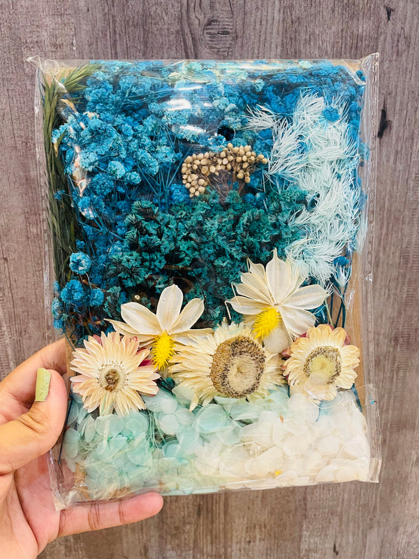 Premium Dry Flower Blossom : Blue