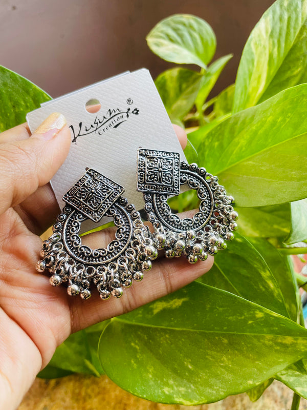 Oxidised Jhumka Bezel