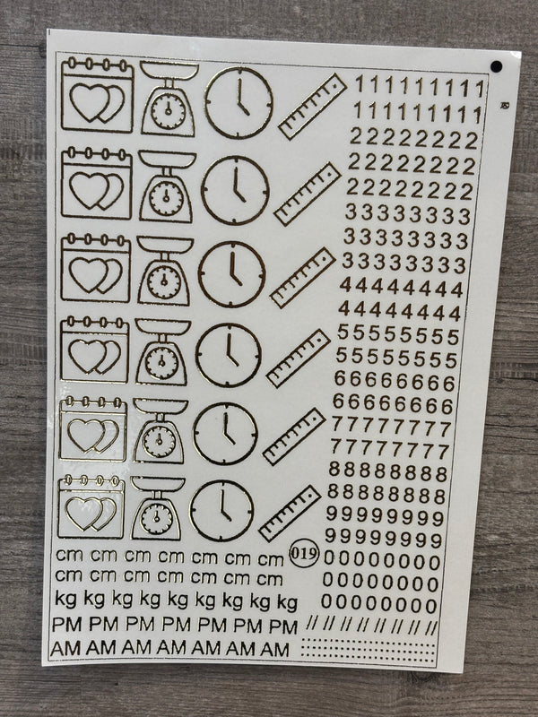 Baby Gold Embossed Sticker A5