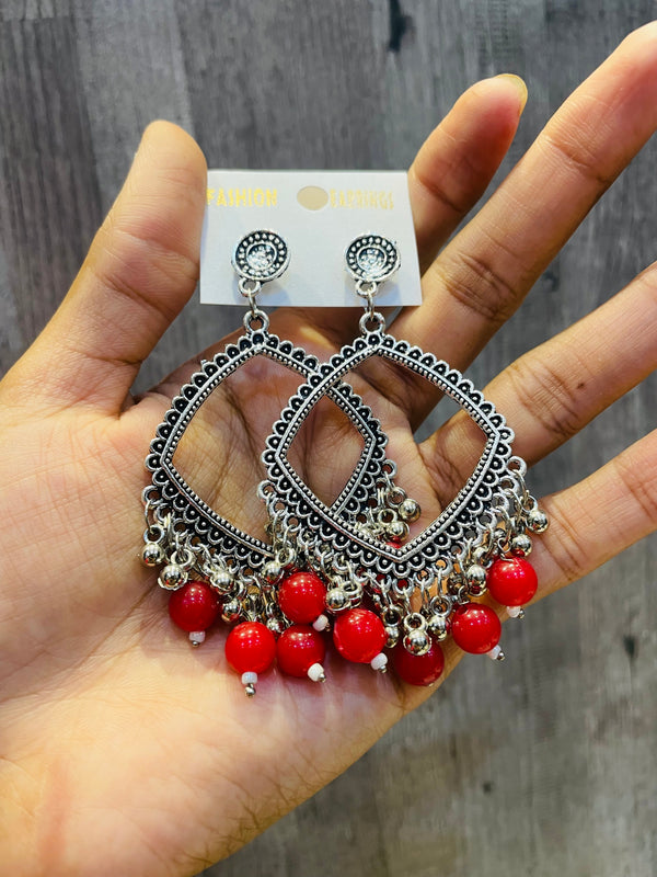 Square Oxidised Jhumka Bezel