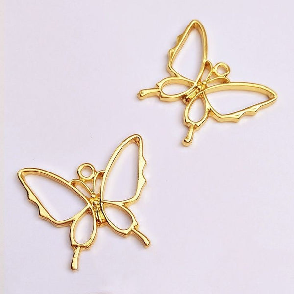 Gold Butterfly Bezels [Pack of 5]