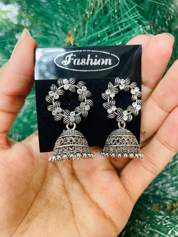 Oxidised Jhumka Bezel