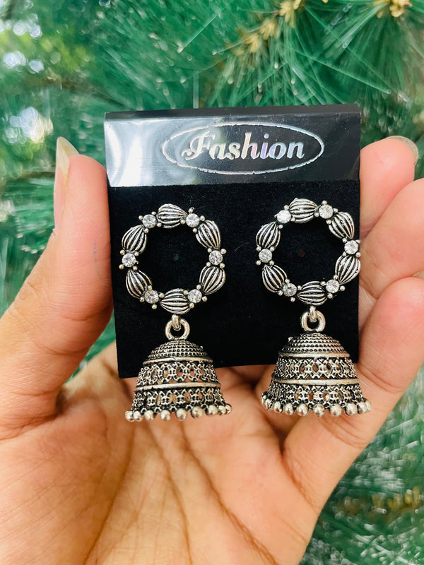 Oxidised Jhumka Bezel