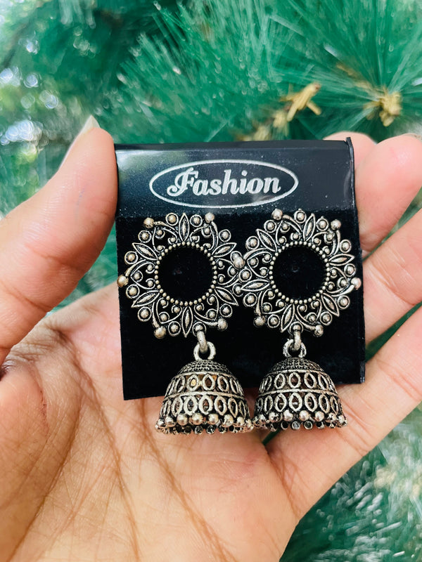 Oxidised Jhumka Bezel