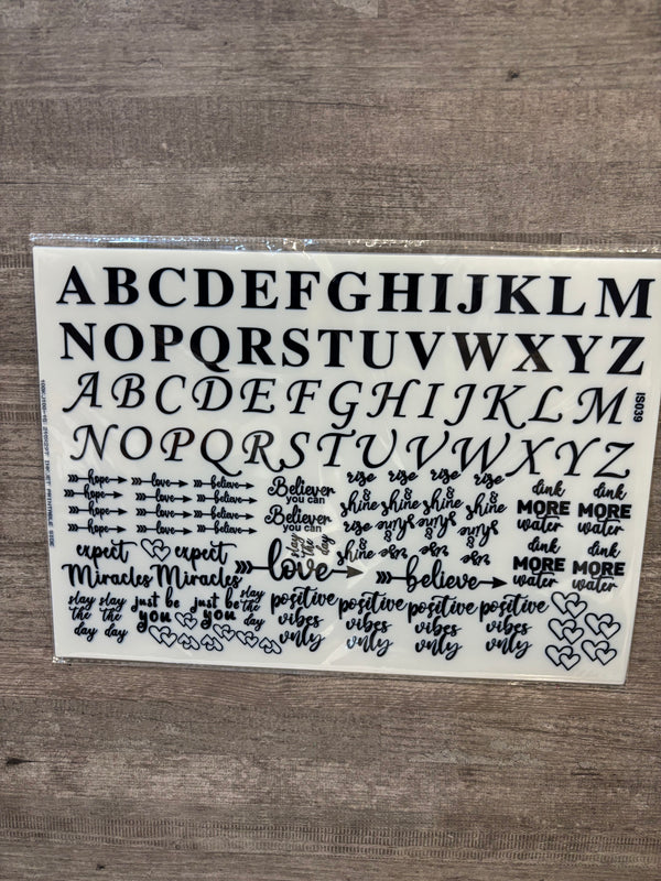 Transparent Insert Sheet : Alphabet