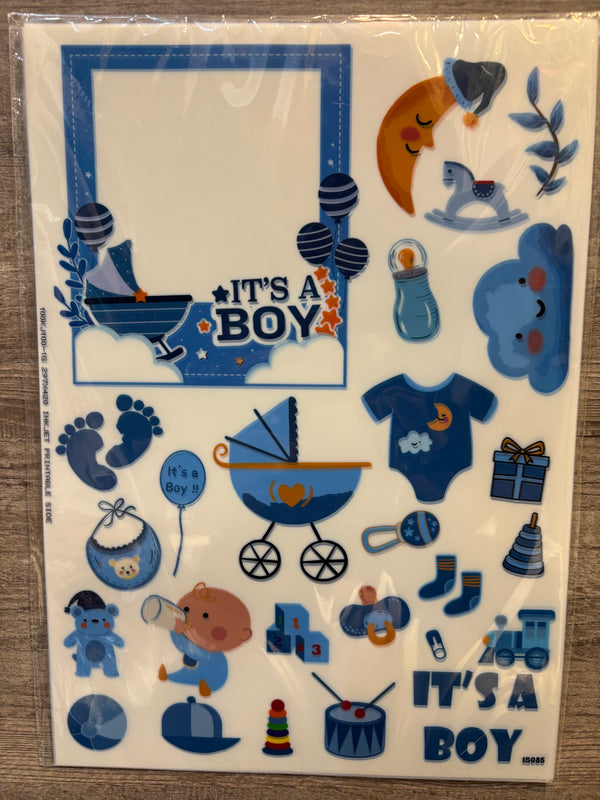 Baby Shower Boy Theme Insert Sheet