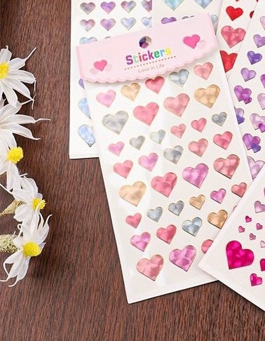 Multi Heart Resin Sticker