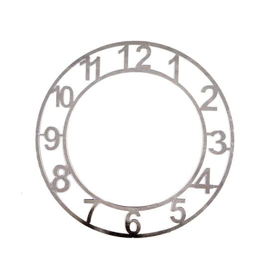 Silver Acrylic Number Clock Ring : 10 Inch