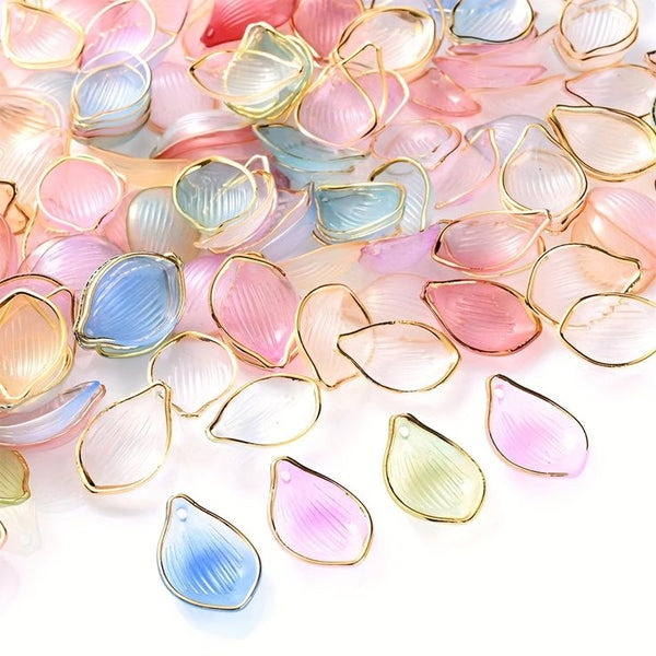 Multicolour Flower Petal Beads : 20 g