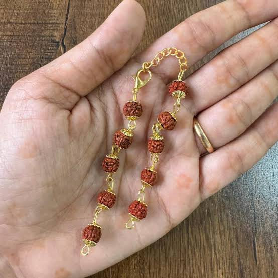 Rudraksh Rakhi/ Bracelet Chain [Pack of 5]
