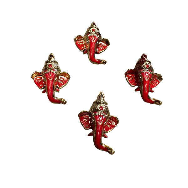Red Ganeshji Face [Pack of 4]