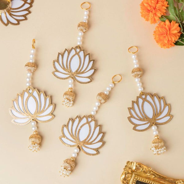 Acrylic white lotus [ Pack of 2 ]