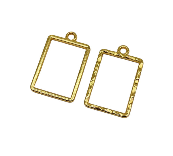 Gold Bezels : Rectangle : 5pc