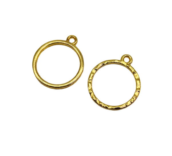 Gold Bezels : Round : 5 pc