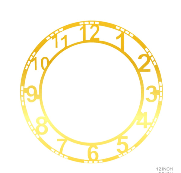 Gold Acrylic Number Clock Ring : 12 Inch