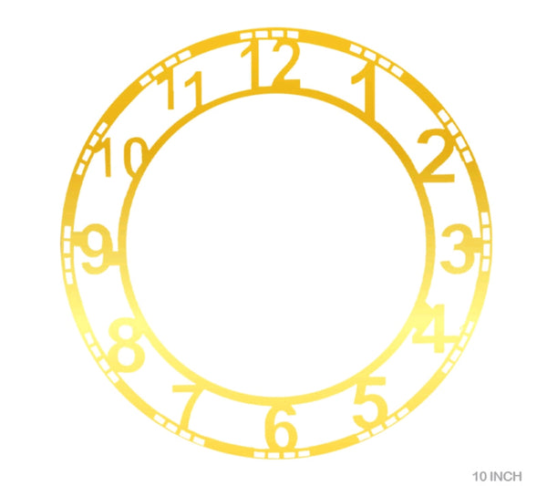 Gold Acrylic Number Clock Ring : 10 inch