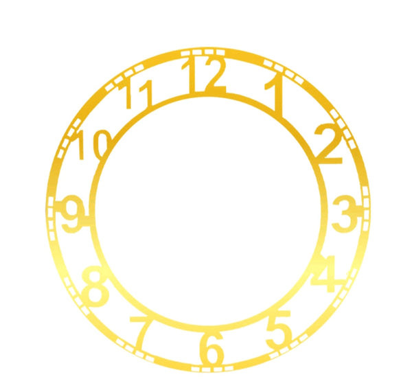 Gold Acrylic Number Clock Ring : 8 Inch