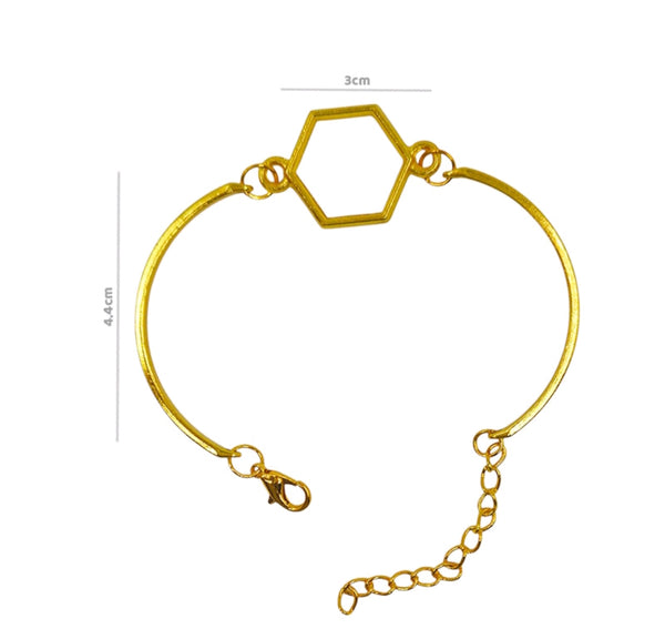 Gold Vintage Bracelet : Hexagon