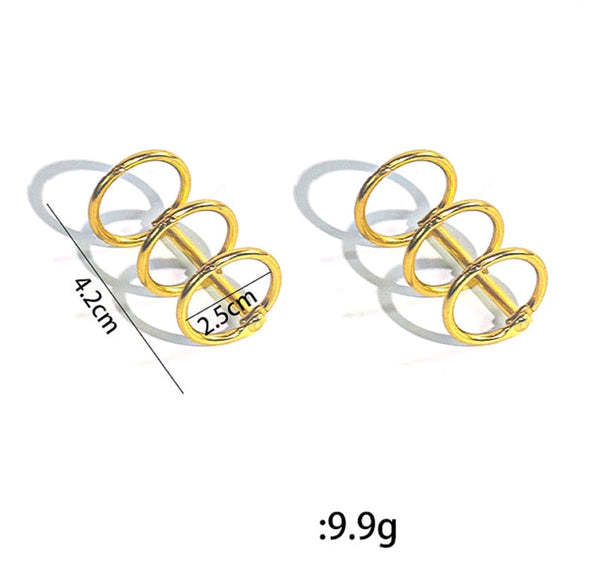 Gold 3 Hole Book ring : 2 pc