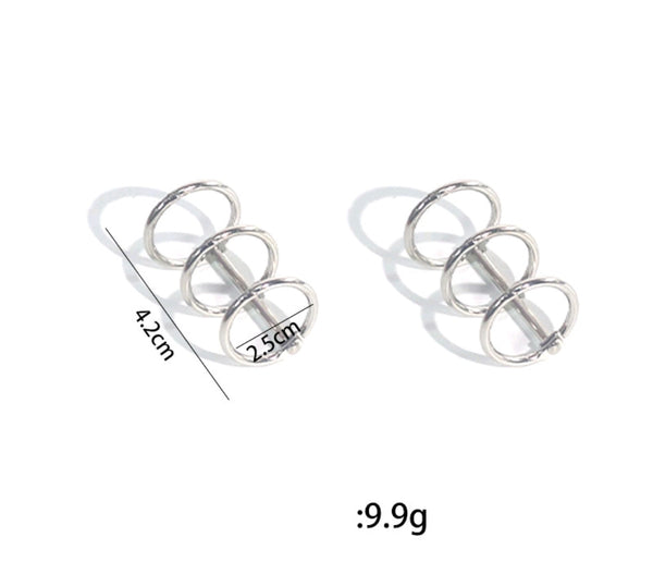 Silver 3 Hole Book ring : 2 pc