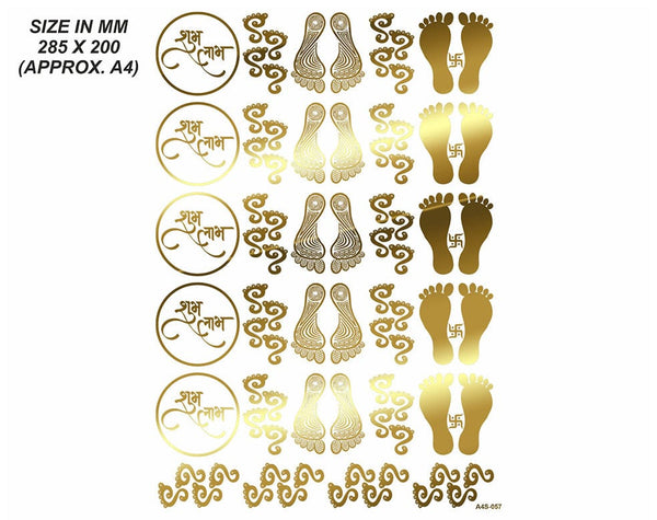 Gold Embossed Sticker Sheet : Shubh Laabh