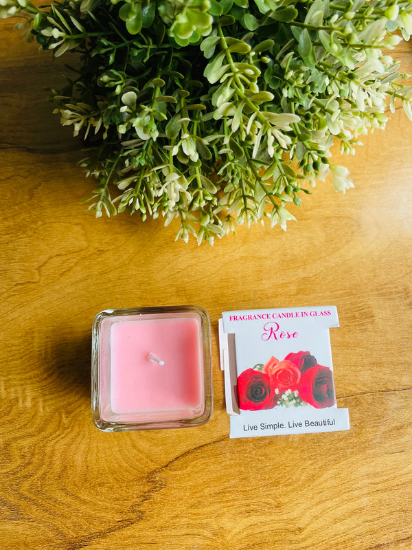 Premium Scented Jar Candle : Rose [Pack of 1]