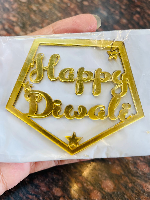 Happy Diwali Acrylic Cutout : 2 pc