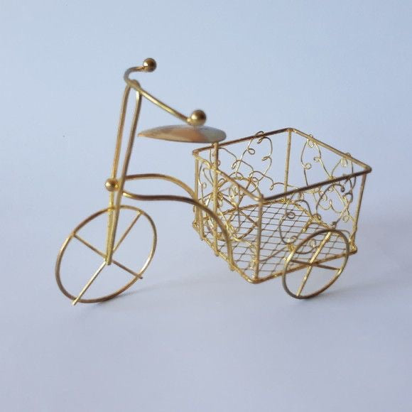 Gold Metal Cycle Hamper Basket- Square