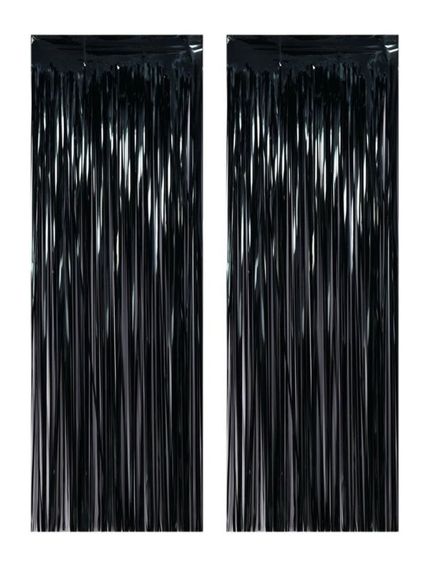 Foil Fringe Curtain - Black