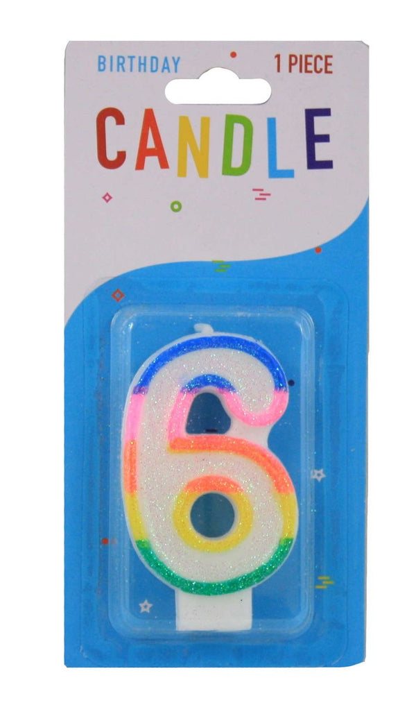 Colourful Birthday Candle - 6