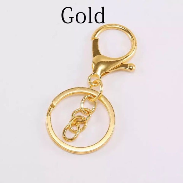 Gold KeyChain Ring With Hook : Pack of 5