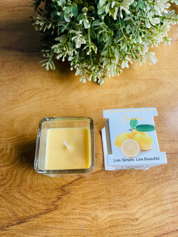 Premium Scented Jar Candle : Lemon [Pack of 1]