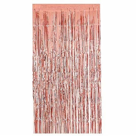 Foil Fringe Curtain - Rose Gold